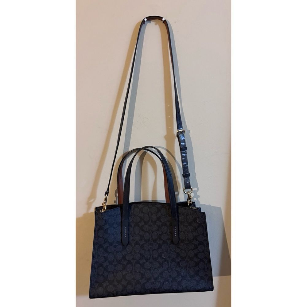 Coach Charlie Carryall in Signature Canvas in Charcoal/Midnight Navy / Like New - Picture 7 of 10